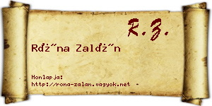 Róna Zalán névjegykártya